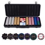 Pokerio rinkinys juodame dėkle 500 žetonų, 14g | EN320960 | 8716096019636