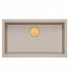 Zlewozmywak GraniteQ LOGAN 110 zlewozmywak pearl beige 76x45x23,5 cm 1-komorowy podwieszany z syfonem manualnym miedziany | brak | 5906954200211