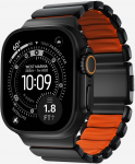 Nomad Goods Inc. Stratos Band - titanowa bransoleta do Apple Watch 49mm z FKM (black titanium, ultra orange FKM) | NM011116858 | 856504011116