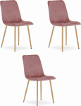 Leobert Krzesło LAVA - r&oacute;żowy aksamit / nogi kolor drewna x 3 | model_3785_3-LAVA-SIMY02 | 5903332067671
