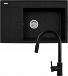 Set - Sink PYRAMIS CAMEA (79x50) 1B 1D R + Faucet IDEA Black Edition - 070168502BE - Volcano | 070168502BE | 5903726473026