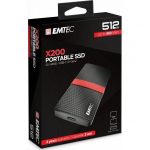 Dysk zewnętrzny SSD Emtec Portable X200 1TB Czarno-czerwony (ECSSD1TX200) | ECSSD1TX200 | 3126170170293