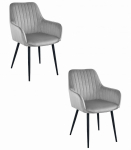Leobert Krzesło SOLDEN - aksamit srebrno-szary / nogi czarne x 2 | model_3905_2-SOLDEN-MALX83 | 5903332085798