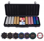 Pokerio rinkinys juodame dėkle 500 žetonų, 14g su vertėmis | EN320961 | 8716096019643