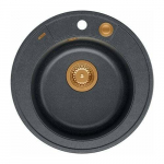 Zlewozmywak GraniteQ MORGAN 210 zlewozmywak black diamond z syfonem Push To Open kol. miedziany okrągły 1-komorowy b/o + zaczepy 3 szt | brak | 5904310996808