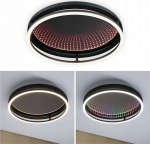 Lampa sufitowa Paulmann Plafoniera SPACEGLOW ONE LED 3D DIM RGB rainbow 38W 3900lm 3000-6500K pilot 230V czarny matowy / metal | PL71056 | 4000870710562