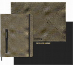 Moleskine Zestaw kolekcjonerski MOLESKINE Shine, teczka + pi&oacute;ro wieczne Kaweco + notes w linie, metaliczny złoty | MS-8858907 | 8056598858907