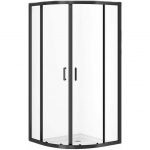 Cersanit KABINA PRYSZNICOWA p&oacute;łokrągła ZIP czarna 80X80X190 szkło TRANS | EZZF1002045974 | 5901771093855