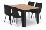 Malys Group Zestaw st&oacute;ł NP 120x80 Craft Czarny + 4 krzesła LIBRA czarne | 5903332090198 | 5903332090198