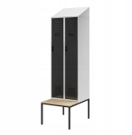 Swedmach Szafka ubraniowa z ławką i daszkiem Kacper II PRO, 600 x 2295 x 850 mm, szaro-antracytowa (5904405577240) | 5904405577240 | 5904405577240