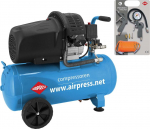 Sprężarka Airpress HL 425-50 (+ zestaw akcesori&oacute;w) 8bar 50L (36888) | 36888 | 8712418382297