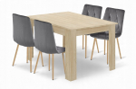 Malys Group Zestaw st&oacute;ł NP 120x80 Dąb Sonoma + 4 krzesła LIBRA szare | 5903332090228 | 5903332090228