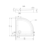 Brodzik Cersanit Tako p&oacute;łokrągły narożny 80 cm x 80 cm (S204-003) | S204-003 | 5907720665210