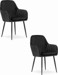 Leobert Krzesło LUGO - aksamit czarny / nogi czarne x 2 | model_3635_2-LUGO-MATY13 | 5903332064663
