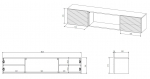 Cama RTV cabinet TULA 183x35x37 white matt + black fireplace | TULA 301162 | 5903815009402