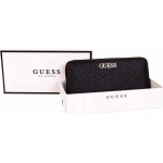 Guess , Alby, Leather, Wallet, SLG Large Zip, Black, For Women For Women | 190231291466 | 190231291466