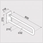 Presto Poręcz podnoszona 80cm ERGOPLUS | 3535770205005 | 3535770205005