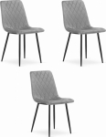 Leobert Krzesło TURIN - jasny szary aksamit x 3 | model_3871_3-TURIN-AMPY03 | 5903332071999