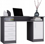 Biurko Antracytowe 125 cm x 55 cm | M-MP-B-ADA-126-ANTBIA | 5900354144748
