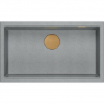Zlewozmywak GraniteQ LOGAN 110 zlewozmywak silver stone 76x44x23,5 cm 1-komorowy wpuszczany z syfonem manualnym miedziany | brak | 5905505500084