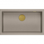 Zlewozmywak GraniteQ LOGAN 110 soft taupe 76x44x23,5 cm 1-komorowy wpuszczany z syfonem manualnym złoty [HQD7644U4_PVDG1_I-QDR] | HQD7644U4_PVDG1_I-QDR | 5905505500459