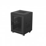 Standing rack cabinet 19 inch 15U 600x600 perforated door black (Flat pack) | FF01-6615-23B | 5901969446807