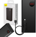 Powerbanka Baseus Adaman s digit&aacute;lnym displejom, 40 000 mAh, 22,5 W, čierna | PPAD020101 | 6932172628048