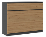 3D3S chest of drawers 120x40x97 cm, anthracite/artisan | 3D3S 120 ANT/AR | 5904507201869