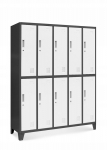 Jan Nowak Szafka BHP ubraniowa 10-drzwiowa antracytowo-biała: BARTEK, 1360 x 1720 x 450 mm | 5902560334975 | 5902560334975