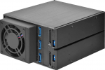 SilverStone SST-FS303-12G Externes 3,5-Zoll-Geh&auml;use, 3-Bay - Schwarz | ZUWE-511 | 4710679815459