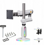 Blow F7-XE Pearl White Podświetlenie RGB Gamingowy mocny uchwyt biurkowy do dużych monitor&oacute;w 32-60 cali | F7-XE | 6943223116971