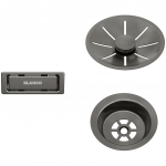 Piederumi BLANCO InFino Set: outlet/overflow Satin Dark Steel, single bowl | 206900 | 4020684828406