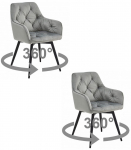 Leobert Krzesło JORK360 - aksamit srebrno-szary / nogi czarne x 2 | model_3965_2-LUNA360/JORK360-LUX104 | 5903332088478