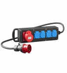 Elektro-Plast RS-P przedłużacz mocowy gumowany 4x2P+Z 3P+N+Z 32A, z przewodem i wtyką 5P/32A czarny 7002-10 | 7002-10 | 5901752639775