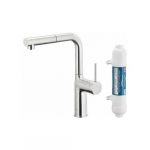 Bateria kuchenna KFA ARMATURA KRAK&Oacute;W 6623-422-22 Duero pure move pull-out bateria kuchenna z funkcją filtracji wody i wyciąganą wylewką, stal nierdzewna + filtr hydro+ | 5907571660341 | 5907571660341