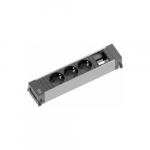 Bachmann Bachmann POWER FRAME 916.006, 3x protective contact socket, 1x custom module (black/grey, medium) | 916.006 | 4016514046898