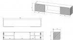 Cama RTV cabinet LARA 183x35x37 black matt + black fireplace | LARA 301183 | 5903815009495