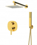Zestaw prysznicowy Invena zestaw prysznicowy podtynkowy z deszczownicą Glamour, złoty BS-02-0K9-V | 5907798719662 | 5907798719662