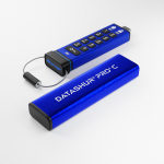 Pendrive iStorage datAshur PRO+C 128GB Niebieski (IS-FL-DA3C-256-128) | IS-FL-DA3C-256-128 | 5060220254060