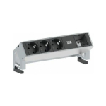 Listwa zasilająca Bachmann DESK2 3 gniazda srebrna | 4016514043408 | 4016514043408