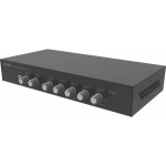Vision Profesjonalny cyfrowy mikser audio-wzmacniacz - 2 x 50 W (RMS @ 8 Ohm) - RS-232 - Bluetooth (możliwość zmiany, ustalony PIN) - 4 x wejścia, każde albo wysokopoziomowe, albo mikrofonowe (symetryczne z regulacją Trim i wyłącznikiem | AV-1900 | 5 ...
