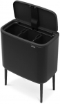 Kosz na śmieci Brabantia Kosz 33L (3x11) BO touch bin - MATT BLACK BRB | 31 60 67 | 8710755316067