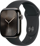Apple Watch Series 10 GPS + Cellular 42mm Bridlicovo siv&yacute; tit&aacute;n s čiernym &scaron;portov&yacute;m remienkom - M/L | MWXH3QC/A | 195949563270