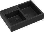 Zlewozmywak GraniteQ Quadron | BILL 120 | granitowy zlewozmywak kuchenny CZARNY mat | wymiary: 90 x 62 x 20,5 cm | 2-komorowy nakładany na szafkę | podbudowa szafki: od 90 cm | brak | 5904310995153