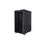 Free-standing cabinet 19 inches 22U 600x800 glass doors LCD (flat pack) v2 black | FF01-6822-12BL | 5901969440270