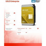 HDD|WESTERN DIGITAL|Gold|20TB|512 MB|7200 rpm|3,5"|WD203KRYZ | WD203KRYZ | 718037904665