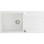 Zlewozmywak GraniteQ EVAN 146 XL zlewozmywak z syfonem Push 2 Open 1-komorowy z/o (1000x500x210, kom. 420x480) snow white / elementy stalowe | brak | 5904310997713