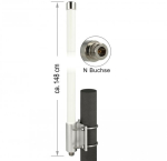 Antena Delock Antenna omnidirectional zewnętrzna biała N-Bu 8dBi 147cm | 12504 | 4043619125043