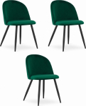 Leobert Krzesło BELLO - aksamit zieleń / nogi czarne x 3 | model_3385_3-BELLO-ROMX37 | 5903332072767