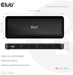 Stacja/replikator Club 3D Club3D Dokovac&iacute; stanice USB-C 14v1, 2xHDMI, 2xDP, 3xUSB-C, 1xUSB-C PD, 2xUSB, 1xRJ45, 1x3.5mm, microSD/SD, čern&aacute; | CSV-2540 | 8719214473501